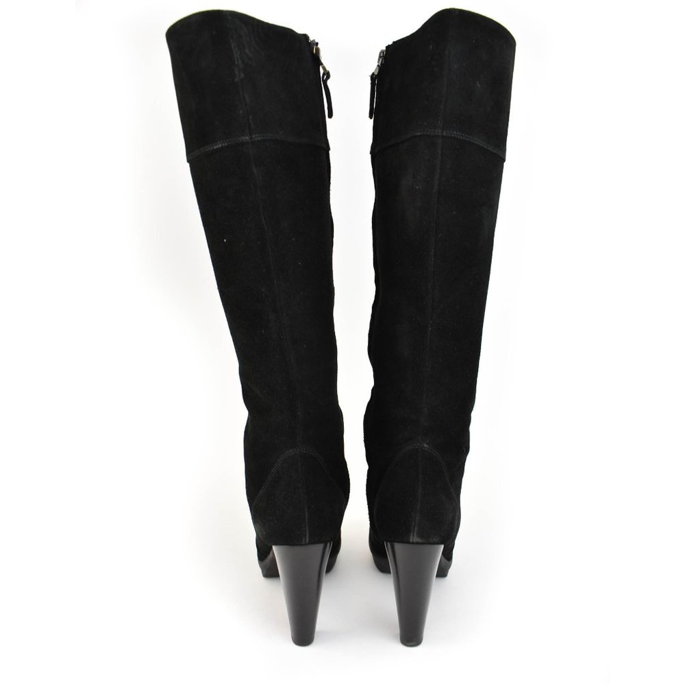 FENDI: Black, Suede & Logo, Tall Platform Boots - Picture 7 of 10